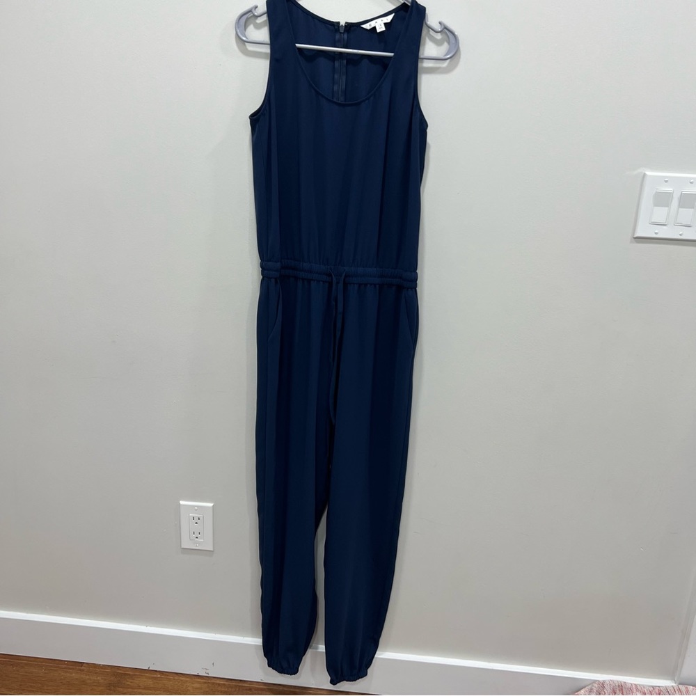 CAbi Navy Blue Sleeveless Drawstring Jumpsuit - Picture 2 of 12